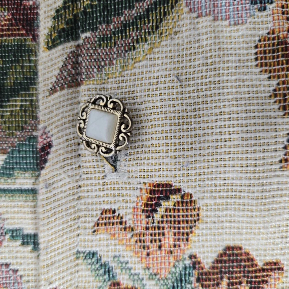 Vintage Tapestry Vest Charm Buttons Artsy Boho Cottage Core Chic | Women's Large